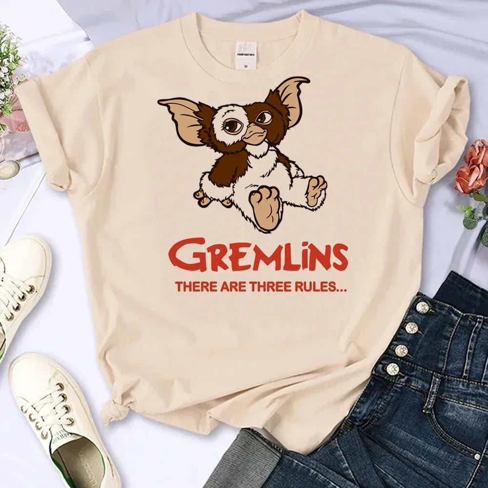 Women’s Gremlins Anime Comic Print T-shirt – Streetwear Graphic Tee