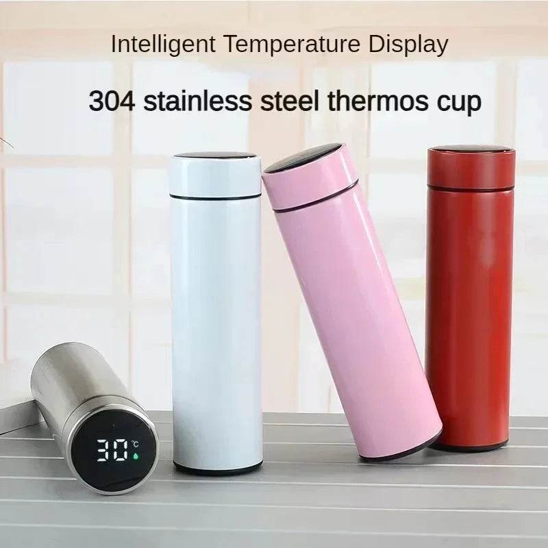 Smart Thermos Bottle (500ml): Digital Temperature Display, Keeps Drinks Hot & Cold - Stylemein