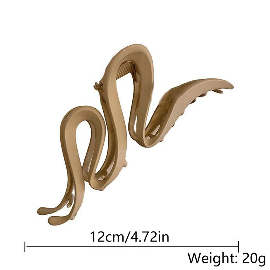 Women’s Acrylic Wave Hair Claw – Solid Color Fashion Clip