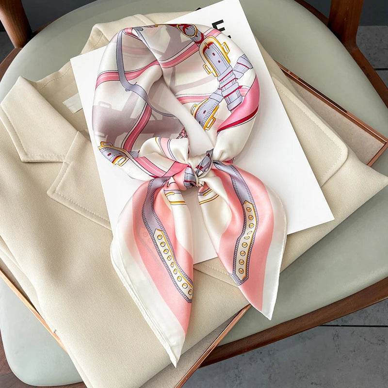 Stylemein - Luxury Satin Square Neckerchief for Women – Silk Feeling Scarf & Headband