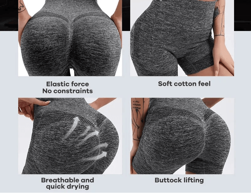 High Waist Butt-Lifting Yoga Shorts – Ruched Tummy Control Booty Shorts for Women - Stylemein