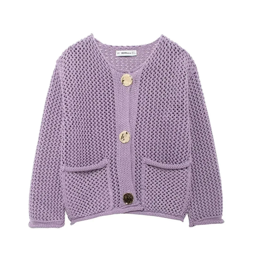 Women’s Knitted Cardigan – Loose Button Long Sleeve Autumn Winter Sweater