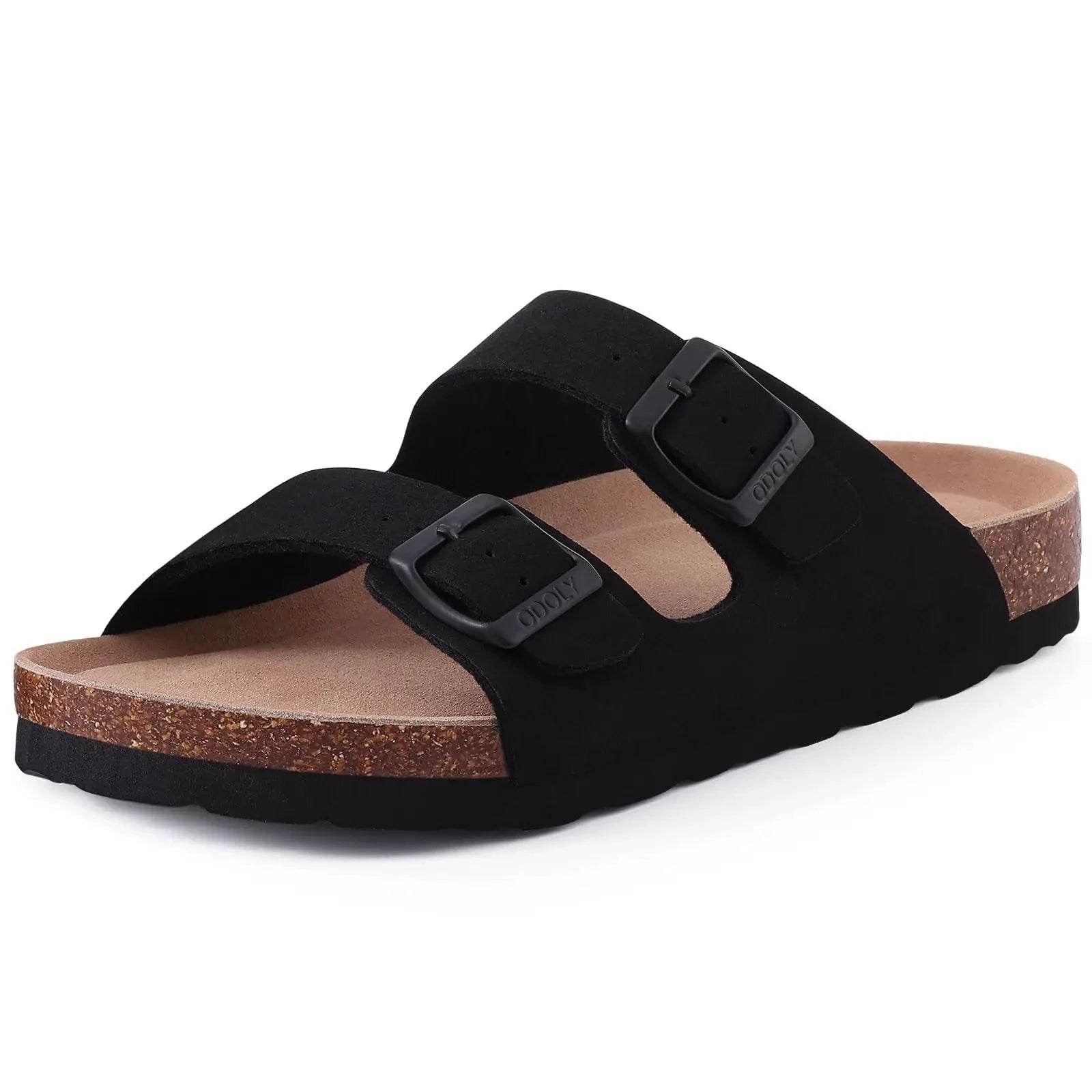 Unisex Classic Cork Sandals – Soft Thick Sole Open-Toe Flat Slippers for Summer & Home - Stylemein