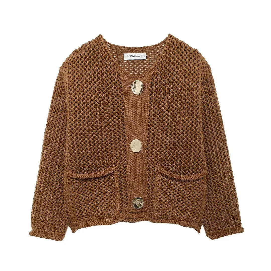 Women’s Knitted Cardigan – Loose Button Long Sleeve Autumn Winter Sweater