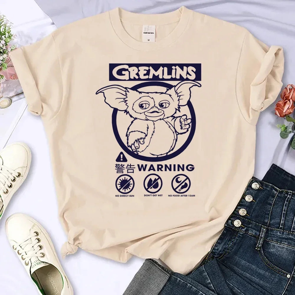 Women’s Gremlins Anime Comic Print T-shirt – Streetwear Graphic Tee