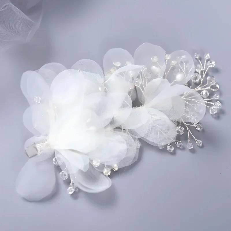 Flower Hair Comb Wedding Hair Accessories, Crystal Headdress, Bridal Hair Ornaments - Stylemein