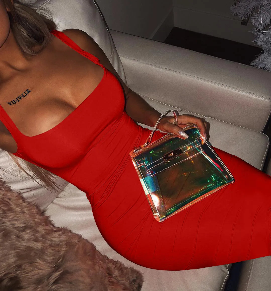 Summer Sexy Sleeveless Midi Dress 