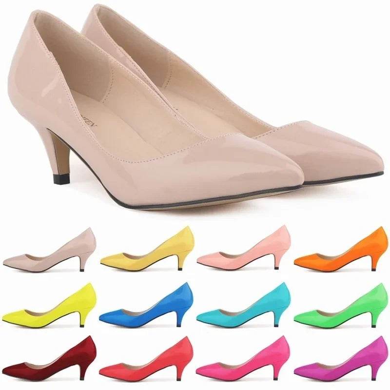 Classic Pointed Toe Kitten Heels – 5cm Low Heel Dress Pumps - Stylemein
