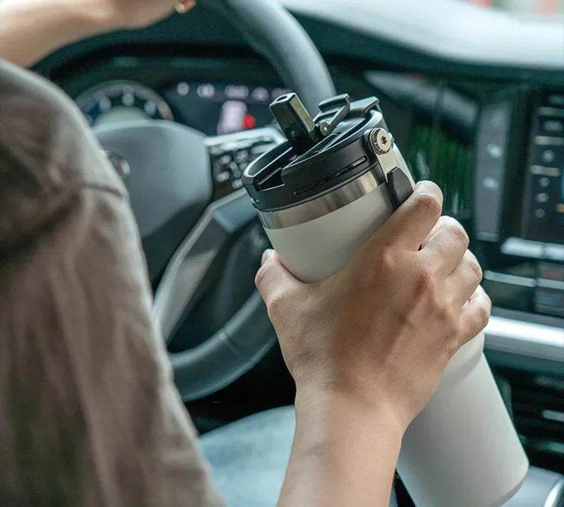 Double-Insulated Stainless Steel Travel Mug: Keep Drinks Hot or Cold On-the-Go - Stylemein