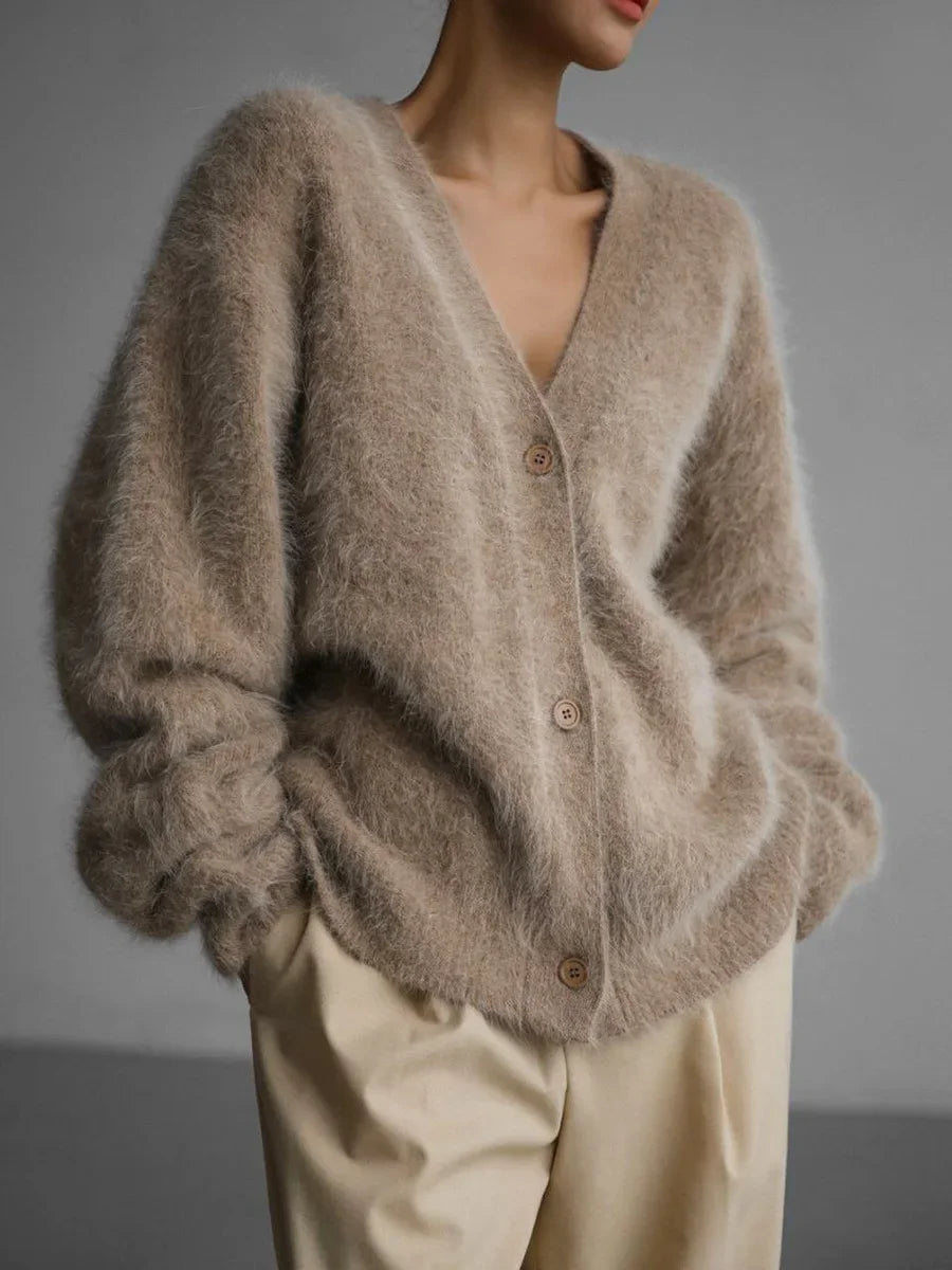 Elegant Knitted Cardigan – Long Sleeve Single-Breasted Casual Sweater