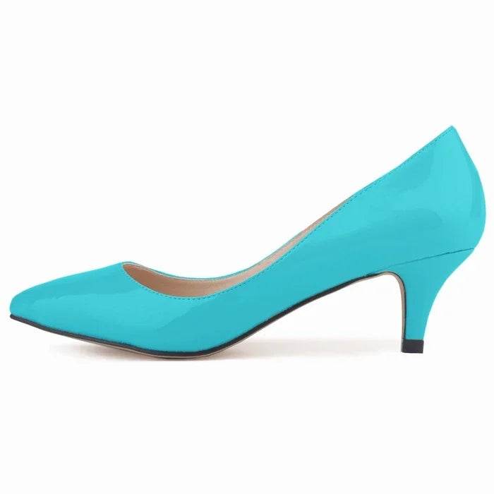 Classic Pointed Toe Kitten Heels – 5cm Low Heel Dress Pumps - Stylemein