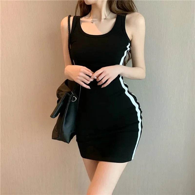 Stylemein - Summer Casual Spaghetti Strap Sheath Dress – Sleeveless Slim Fit Stretch Dress for Women