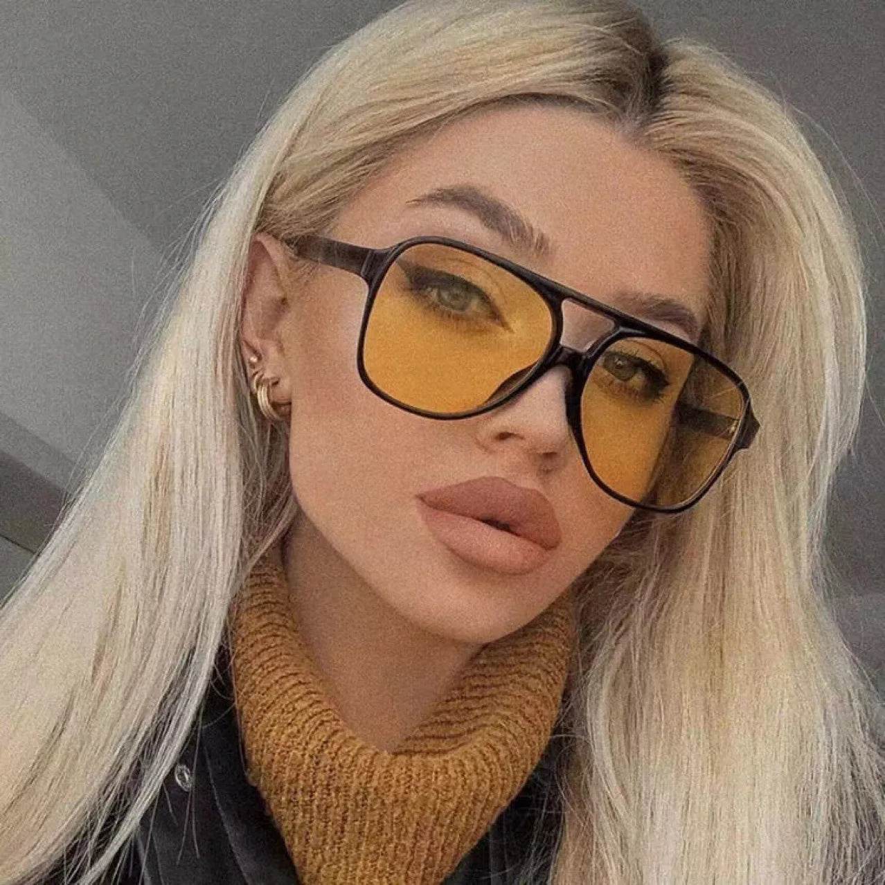 Stylemein - Oversized Square Sunglasses for Women – Aesthetic Studio-Inspired Colorful Eyewear for Bold Everyday Style