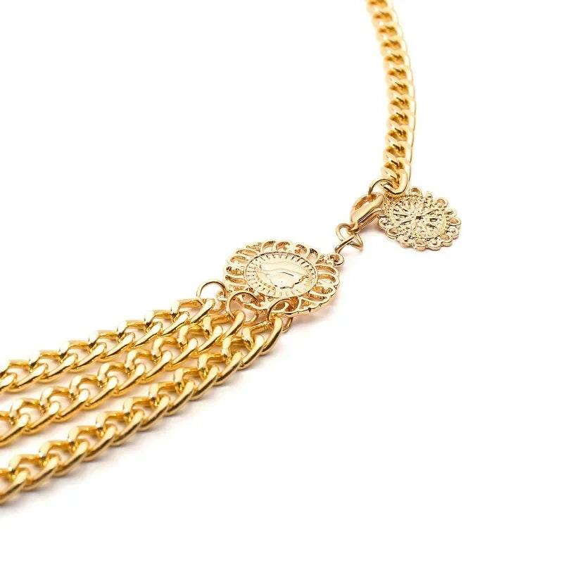 Retro Rhinestone Chain Belt – Multilayer Tassel Waist Chain for Women - Stylemein