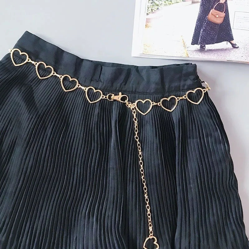 Chic heart link belt for dresses

