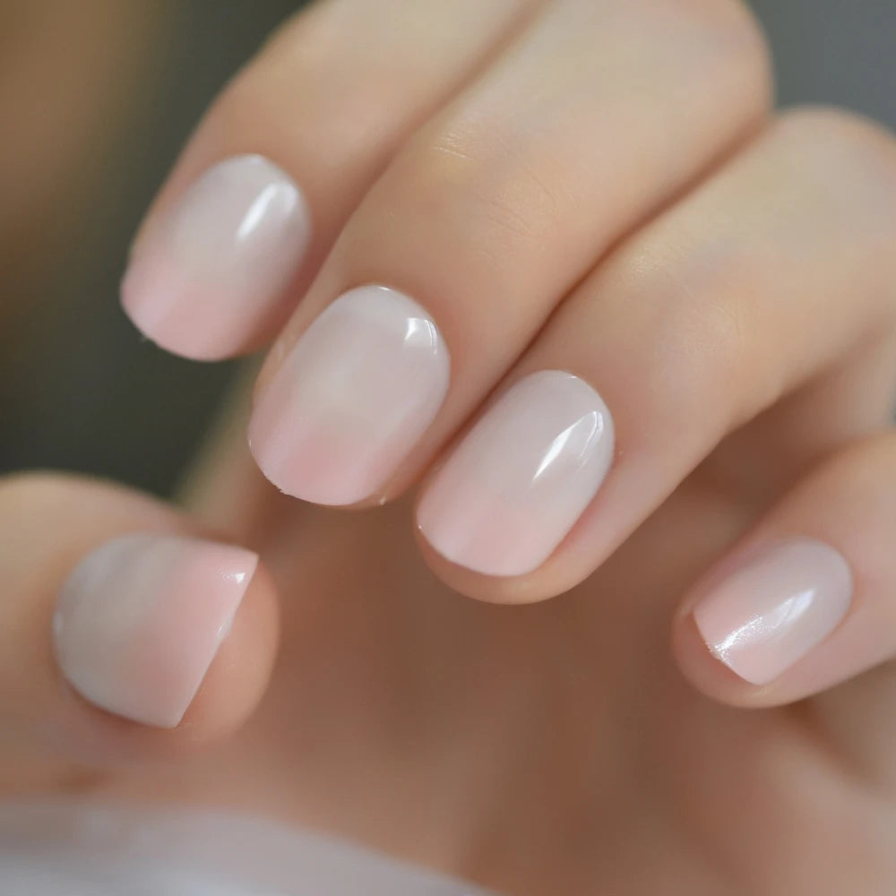 Glitter French Fake Nails – 24pcs Wearable UV False Nail Set
