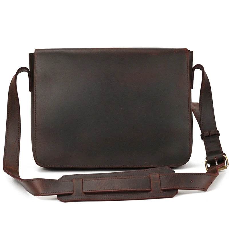 Women's Thick Genuine Leather Shoulder Bag: Vintage Style & Durable - Stylemein