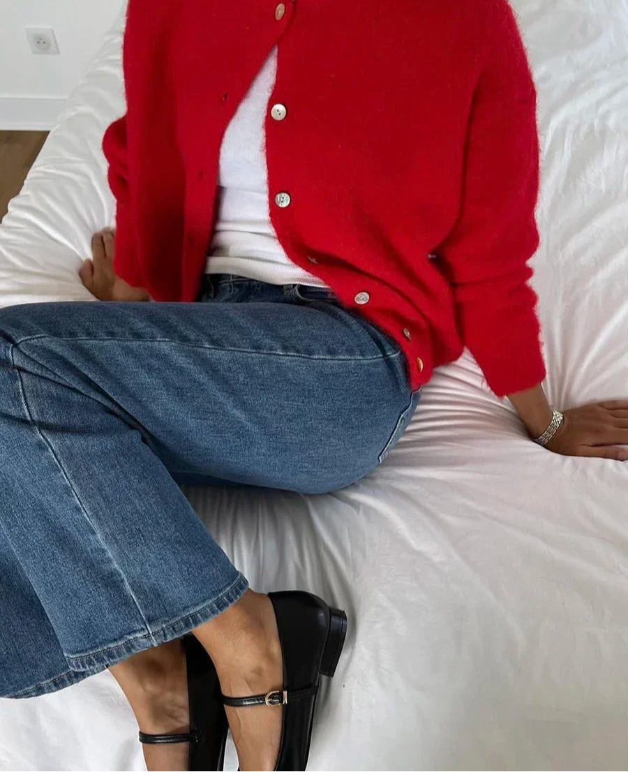 Elegant Cashmere Cardigan – Long Sleeve Knitted Casual Sweater