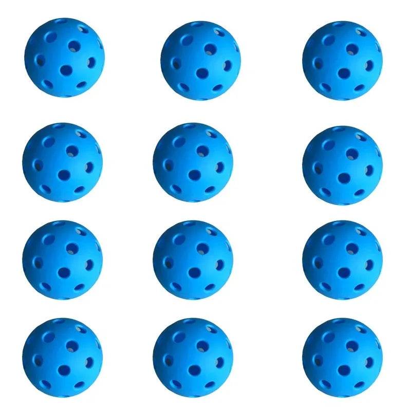 Indoor Pickleball Balls – 6/12pcs Colorful 72mm Training Balls with 40 Holes - Stylemein