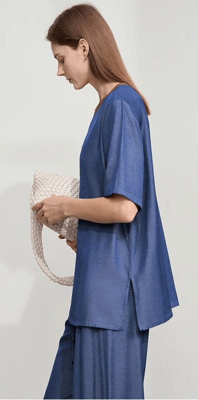 Colorblock Letter Embroidered T-Shirt – Minimalist Slim Fit Top - Stylemein