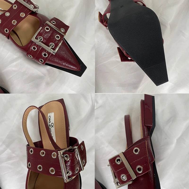 Pointed Toe Slingback Flats – Women’s Shallow Cut Fashion Flats in Big Sizes - Stylemein