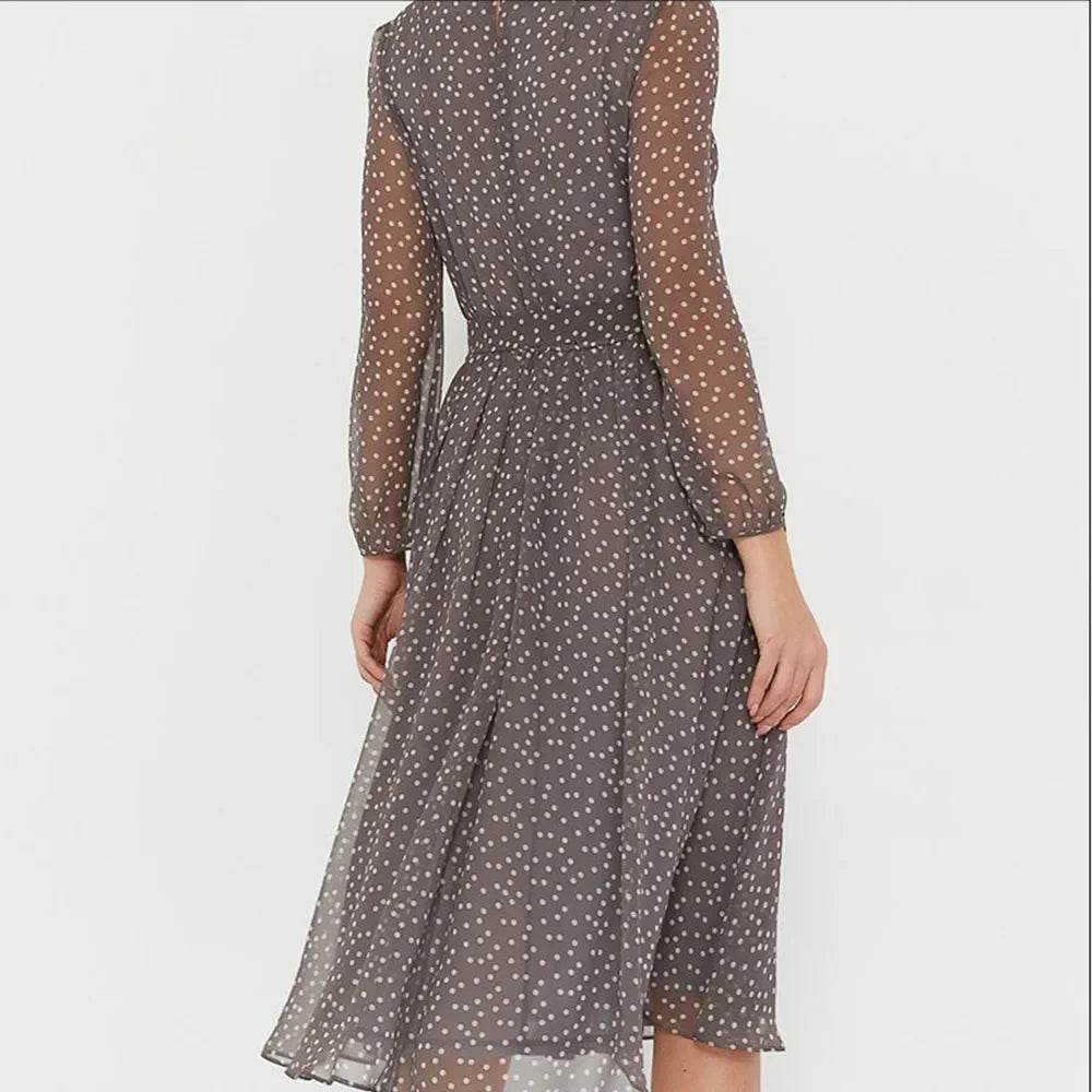 Dancing With Dots: Long Sleeve Dress for Your Inner Bohemian Goddess - Stylemein
