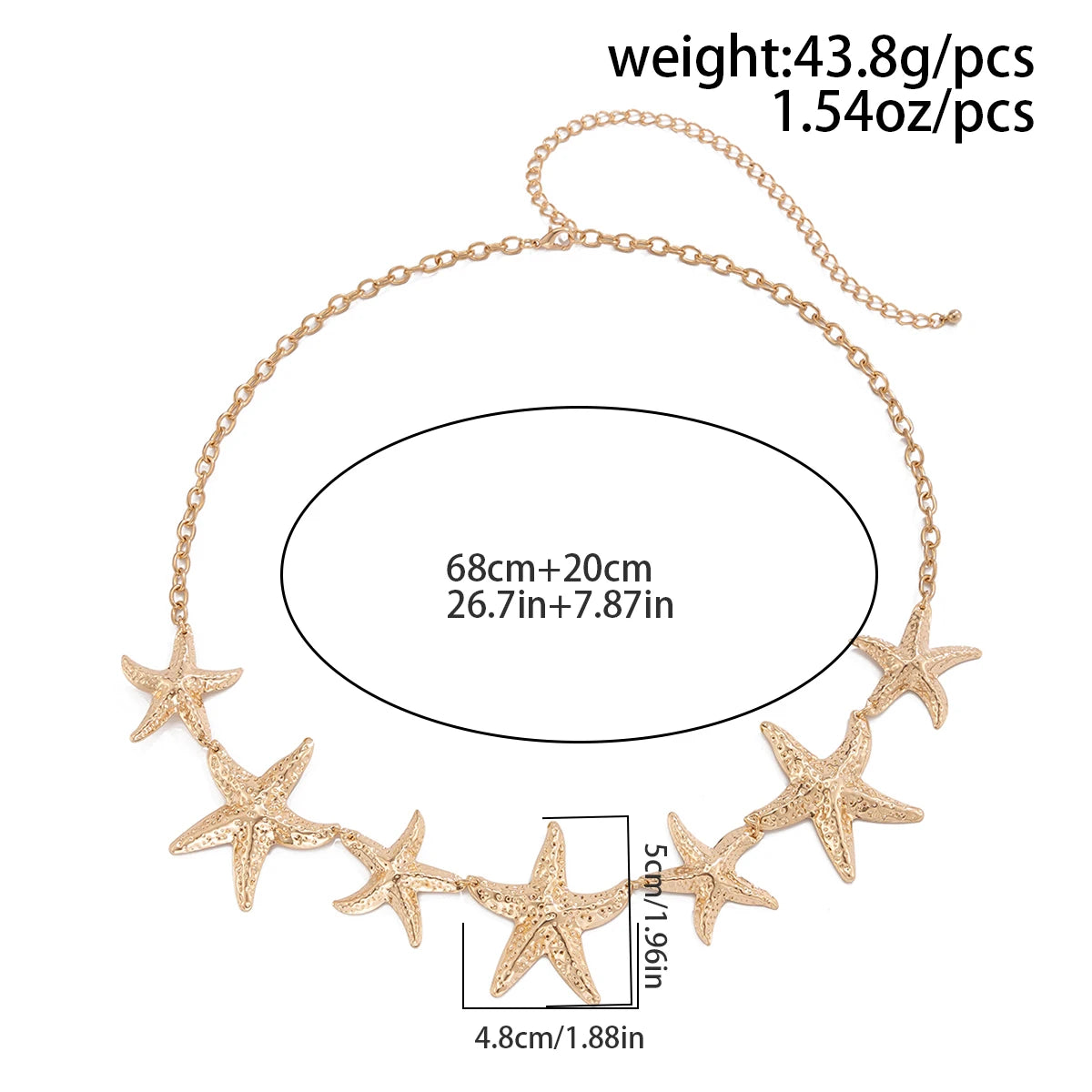 Adjustable starfish body chain accessory

