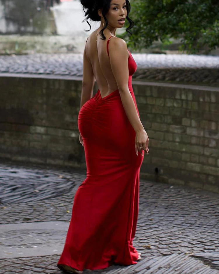 Backless mermaid evening gown

