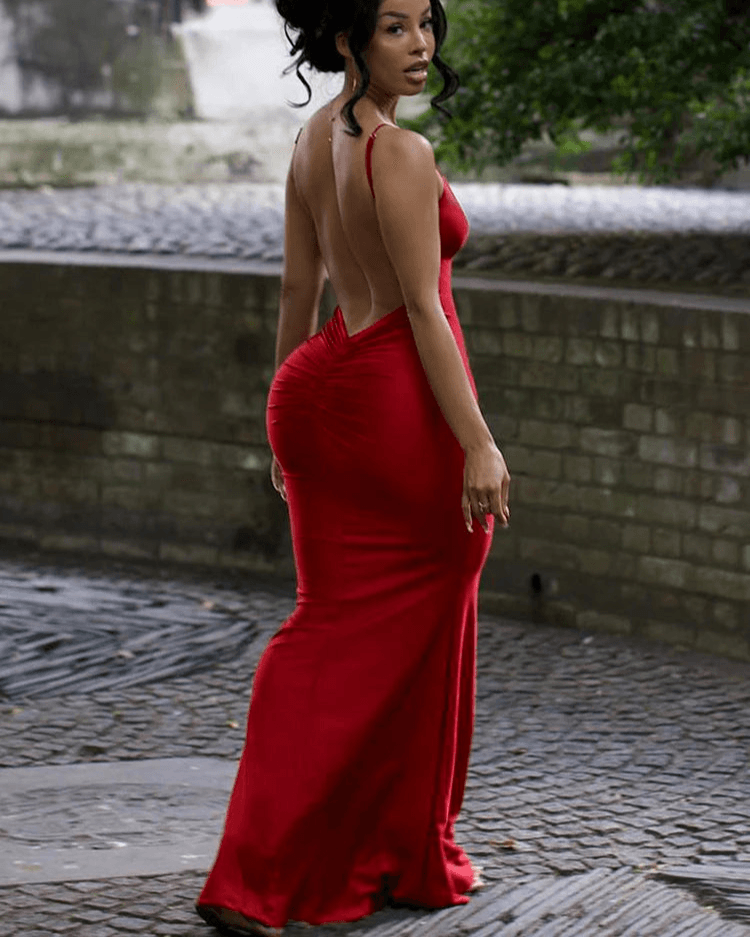 Backless mermaid evening gown

