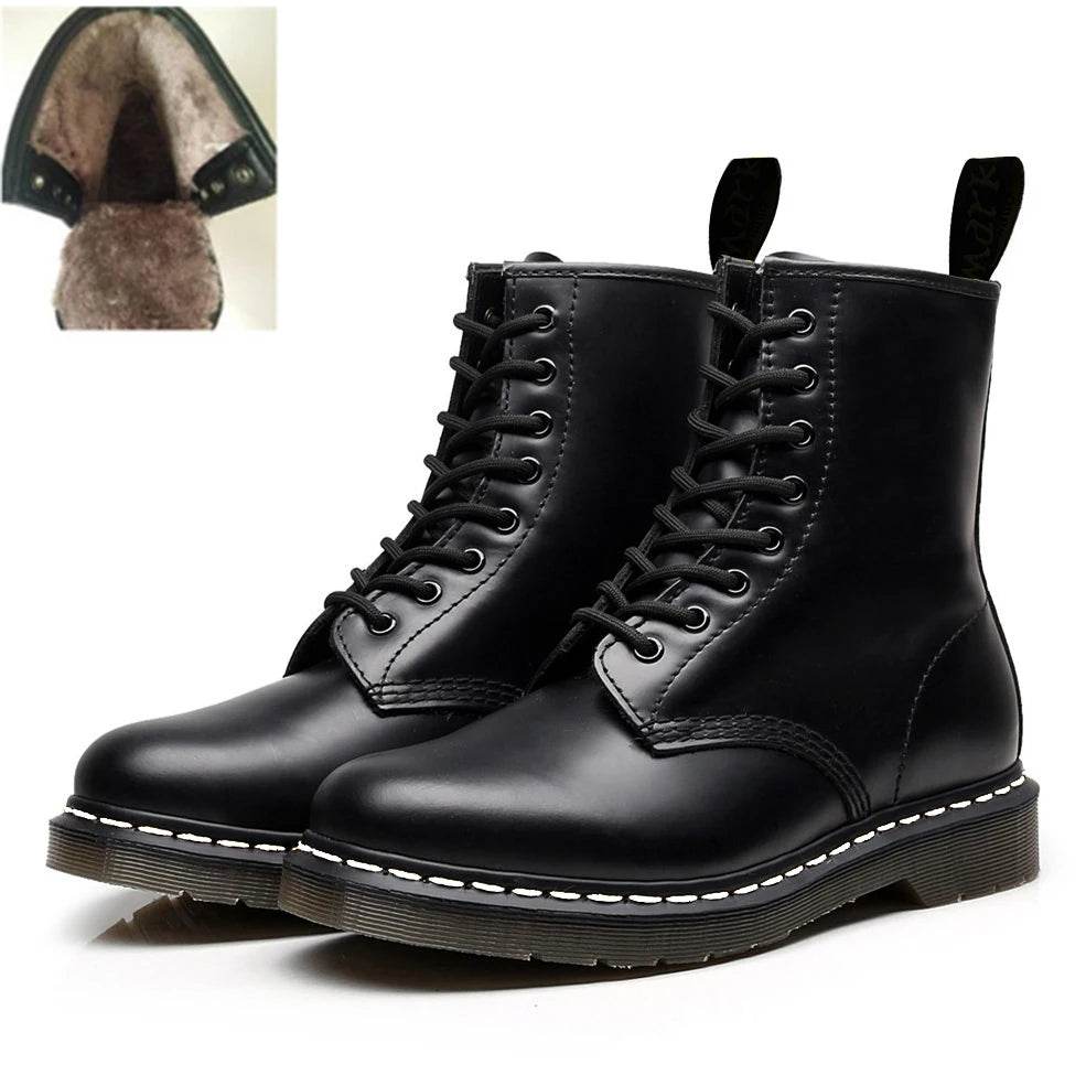Genuine Leather Unisex Snow Boots – Warm, Stylish & Weather-Ready (Sizes 37–48) - Stylemein