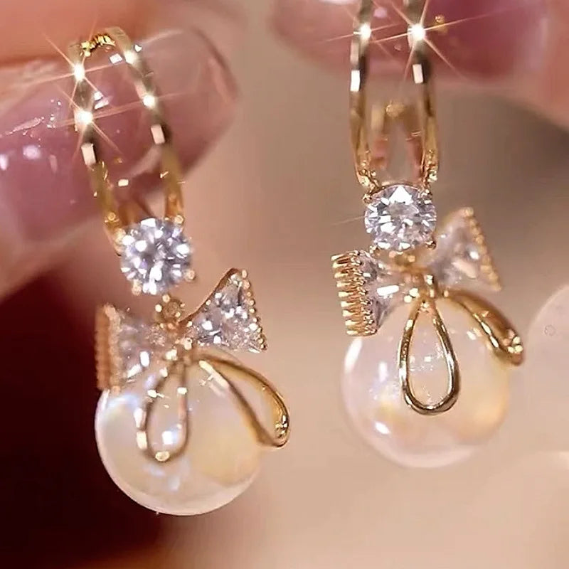 Women’s Pearl Tassel Earrings Set – Elegant Trendy Jewelry Gift
