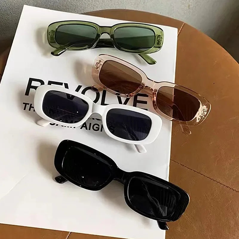 Vintage Small Rectangle Sunglasses – Retro Square Eyewear for Women with Anti-Glare UV Protection