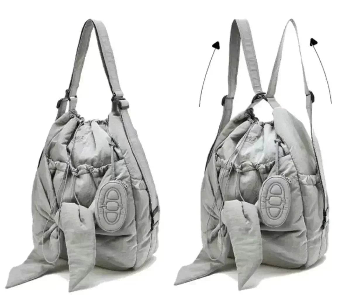 Stylish Drawstring Backpack for Women: High-Capacity & Fashionable Nylon - Stylemein