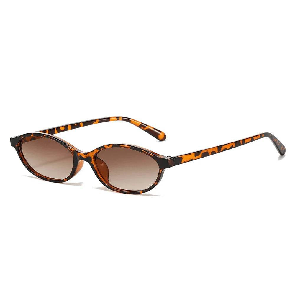 Stylemein - Women's Retro Leopard Print Oval Sunglasses – Small Frame Fashion Eyewear for Stylish Sun Protection