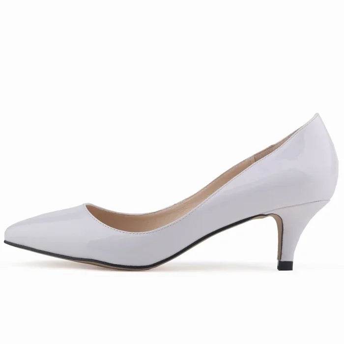 Classic Pointed Toe Kitten Heels – 5cm Low Heel Dress Pumps - Stylemein