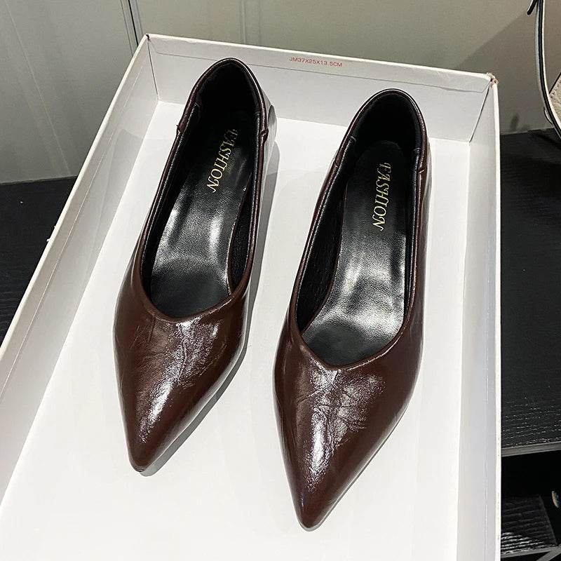 4cm Thin Heels – Embossed Upper Classic Pumps for Wedding, Office & Party, Size 45 Plus Size - Stylemein