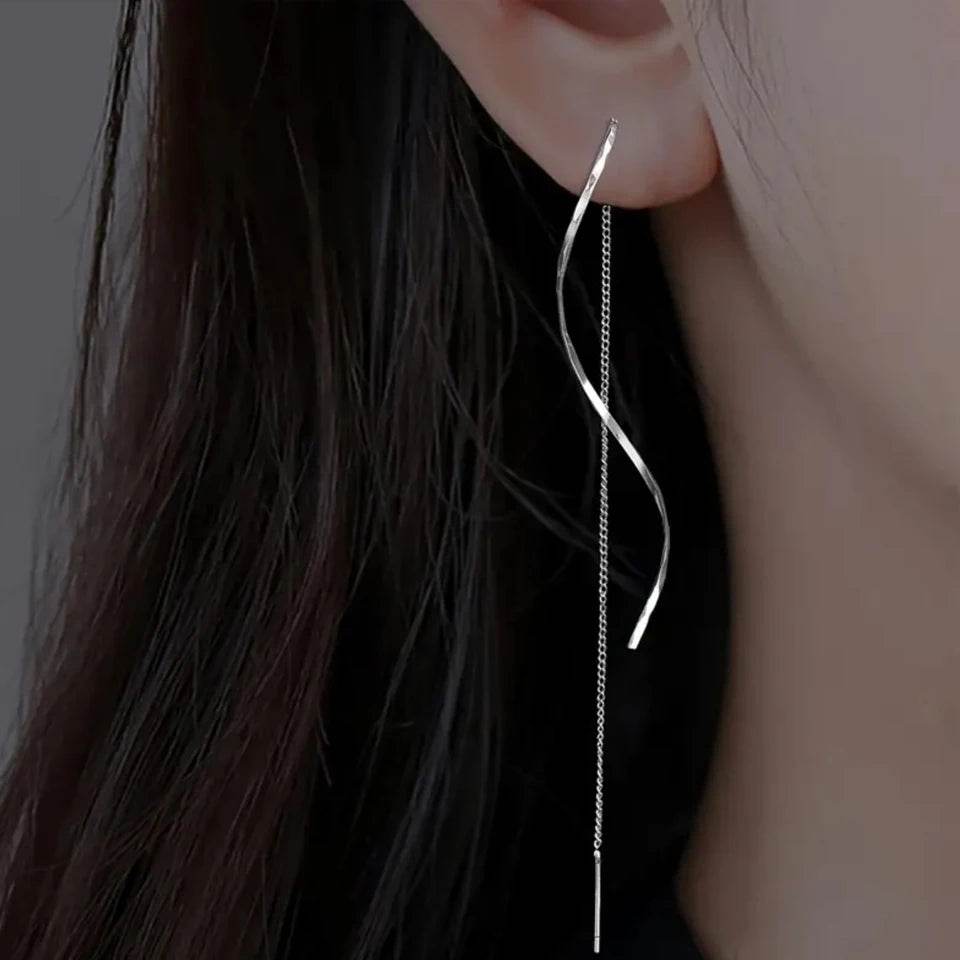 Stylemein - Korean Long Tassel Threader Earrings – Elegant Chain Jewelry