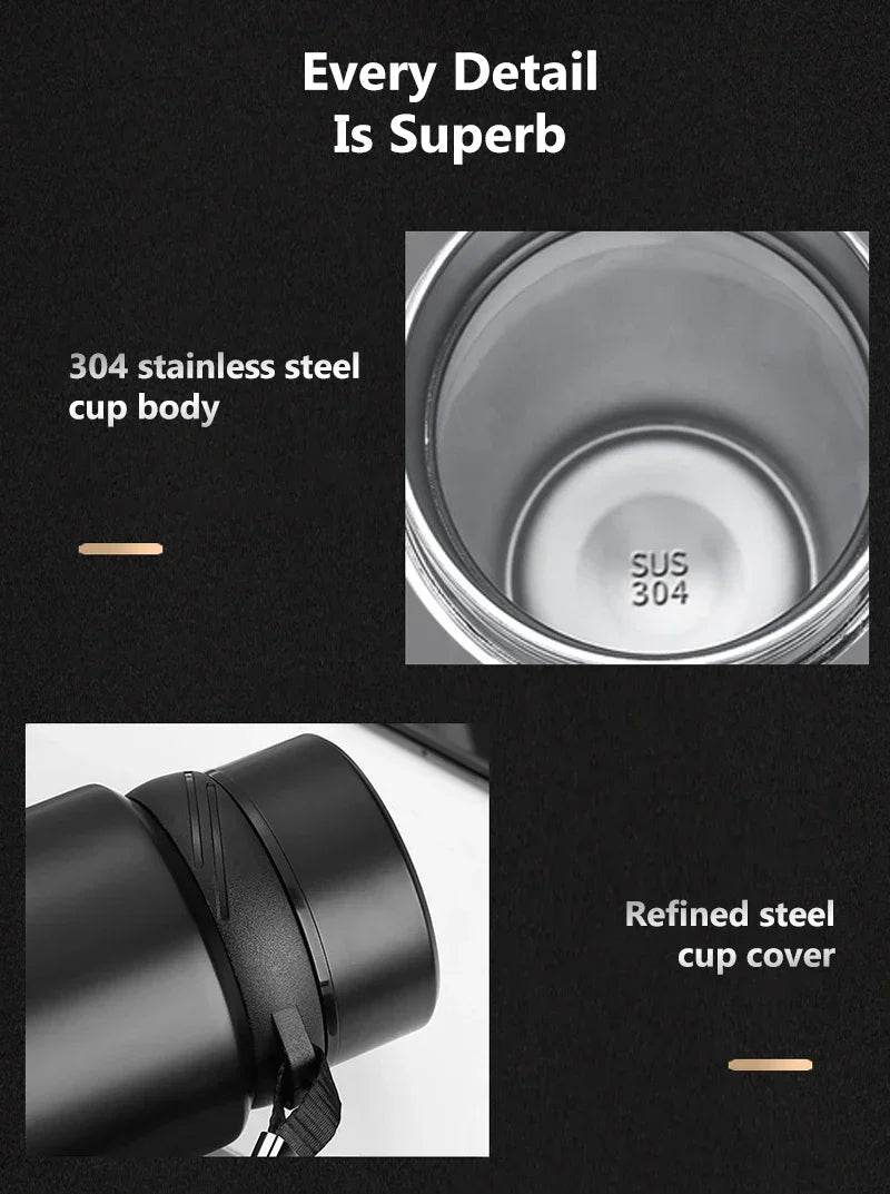 1L Stainless Steel Thermos: Keeps Drinks Hot or Cold All Day-1000ml - Stylemein