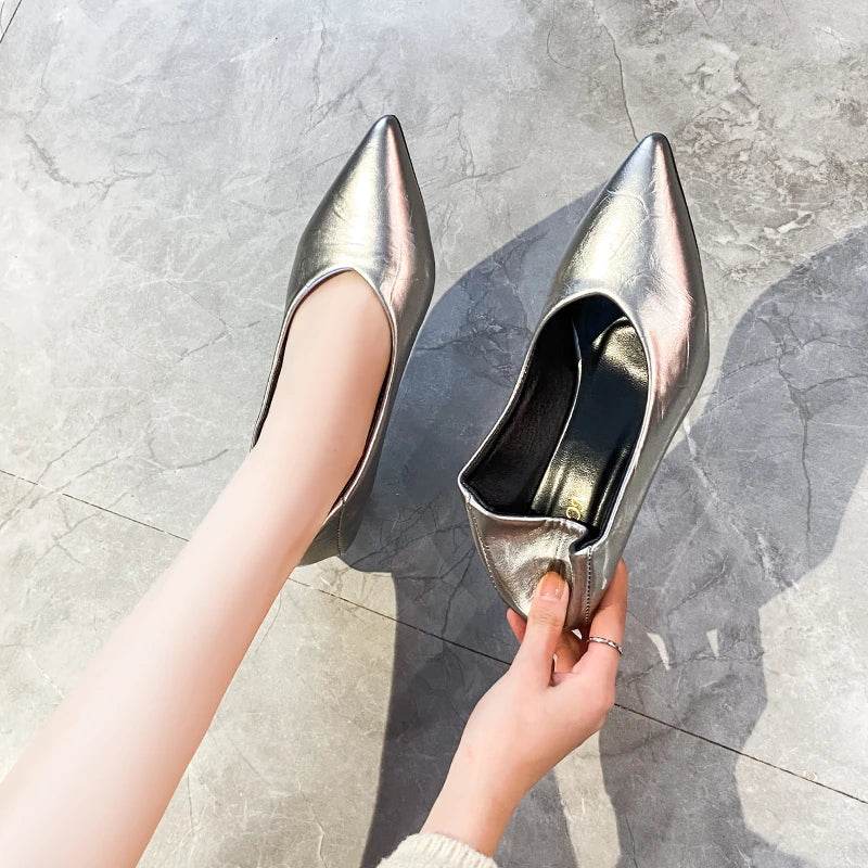4cm Thin Heels – Embossed Upper Classic Pumps for Wedding, Office & Party, Size 45 Plus Size - Stylemein