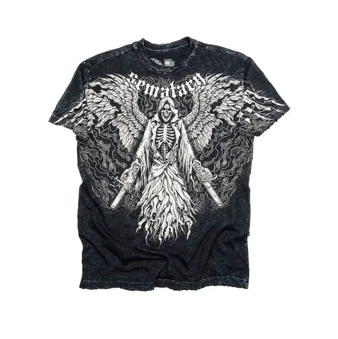 Oversized Vintage Graphic T-Shirt for Women – Edgy Punk Streetwear Tee with Bold Hip Hop Print - Stylemein