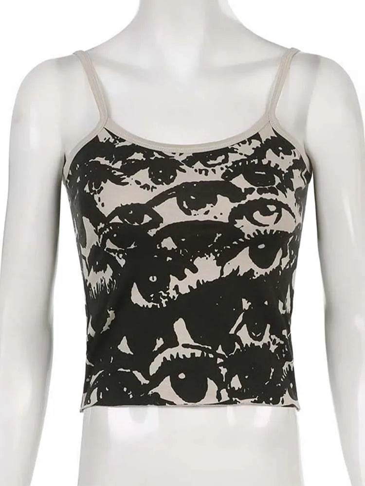 Stylemein - Gothic Portrait Crop Top – Y2K Aesthetic Streetwear Tee