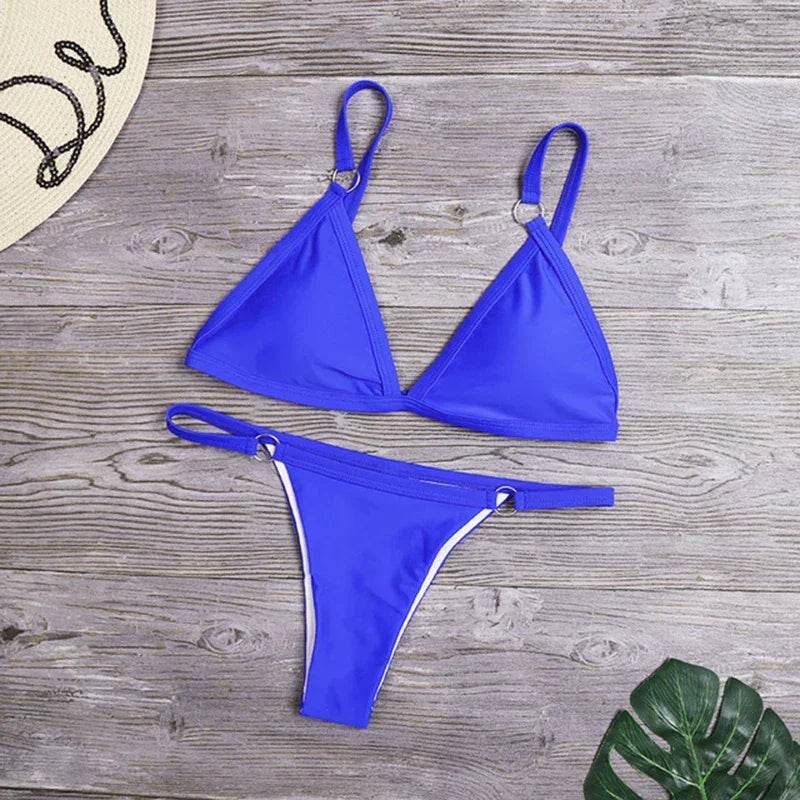 Sexy Bikini Set Beachwear Two Piece Set Summer Thong Bathing Suit Brazilian Swimsuit - Stylemein