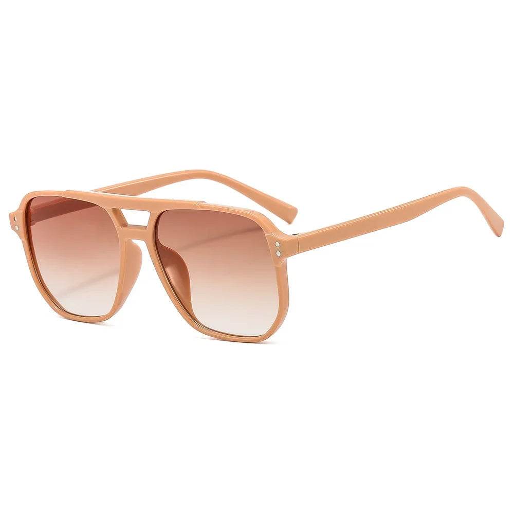 Stylemein - Vintage Square Sunglasses – Thick Frame Double Bridge UV400 Eyewear