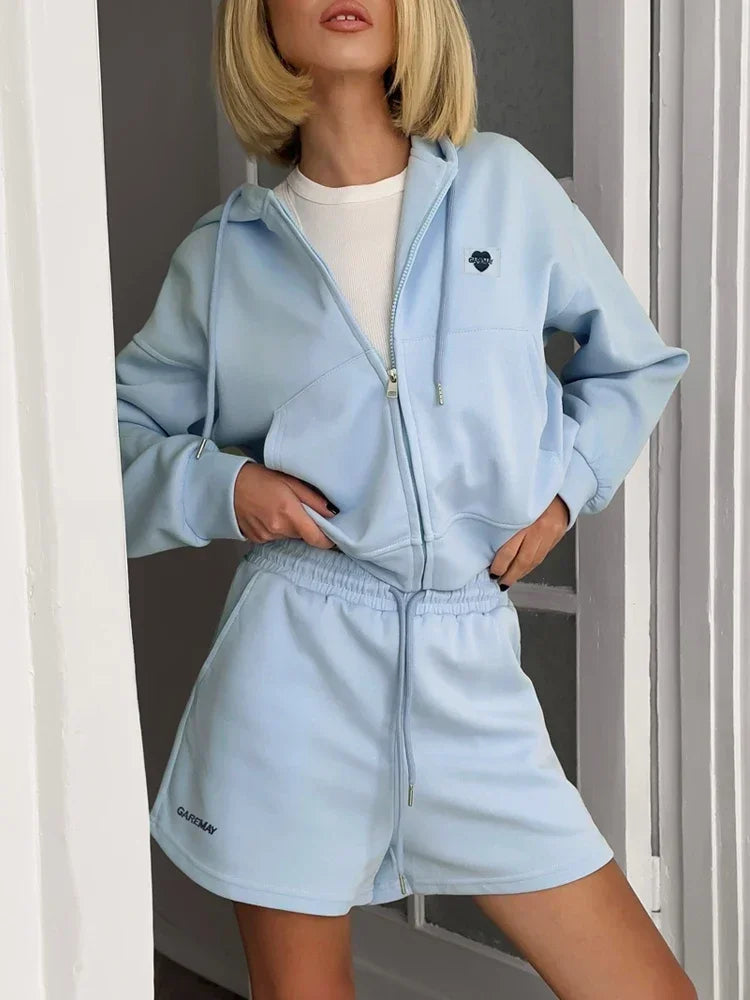 Oversized Pink Two-Piece Summer Set – Cotton Short Sleeve Top & Shorts Tracksuit