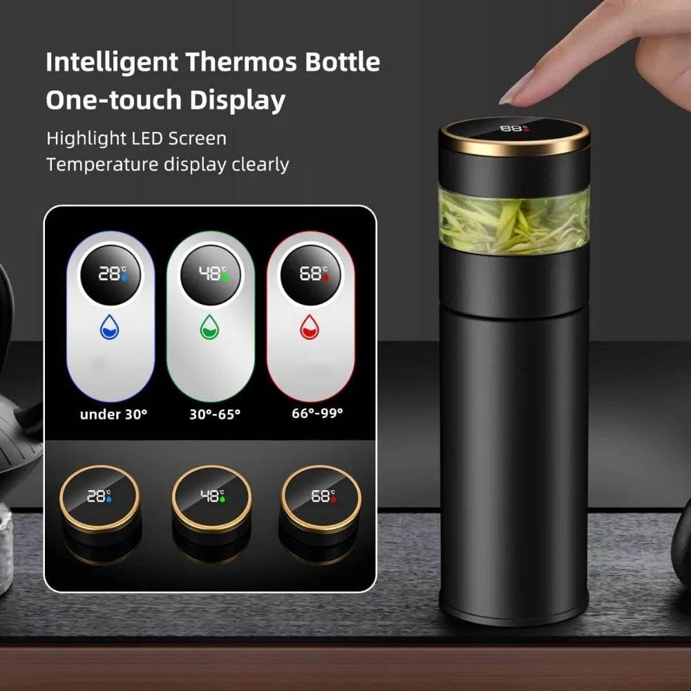 Stainless steel tea infuser inside thermos
