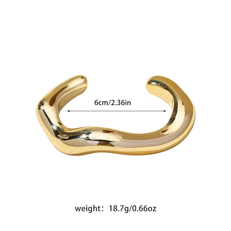 Vintage Geometric Cuff Bangle – Statement Open Bracelet for Women in Gold or Silver