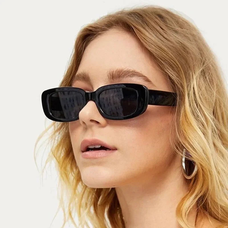 Vintage Small Rectangle Sunglasses – Retro Square Eyewear for Women with Anti-Glare UV Protection