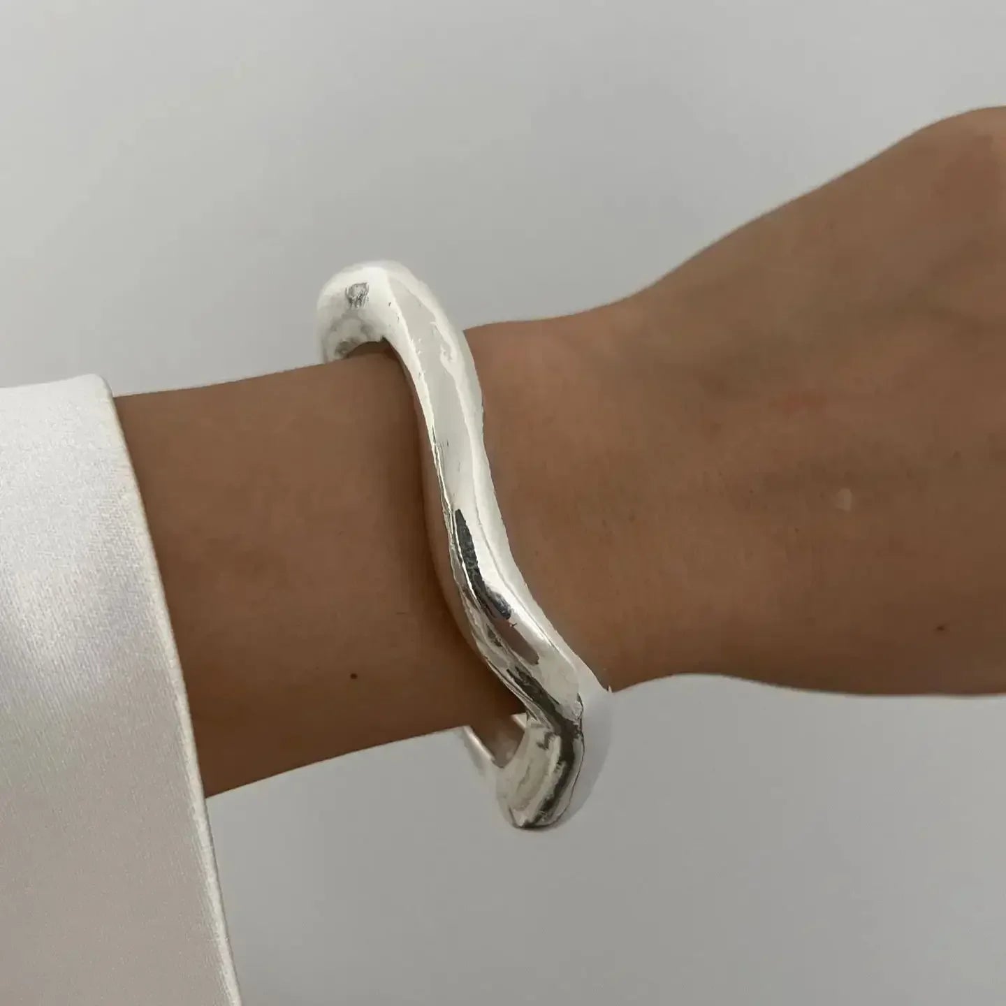 Wide Cuff Geometric Metal Bangles for Women & Men