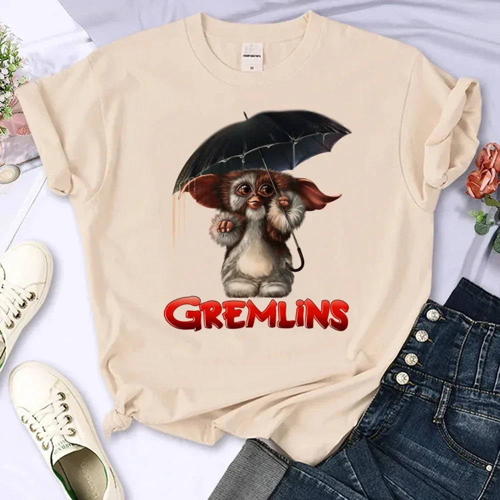 Women’s Gremlins Anime Comic Print T-shirt – Streetwear Graphic Tee