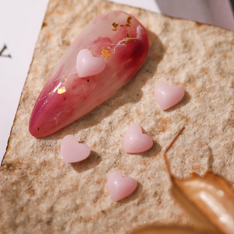 200 pcs Peach Heart Nail Art Appliques – 5mm DIY Manicure Accessories